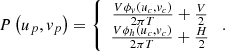 $$ P\left({u}_p,{v}_p\right)=\left\{\begin{array}{c}\frac{V{\phi }_v({u}_c,{v}_c)}{2{\pi T}}+\frac{V}{2}\\ \frac{V{\phi }_h({u}_c,{v}_c)}{2{\pi T}}+\frac{H}{2}\end{array}\right.. $$