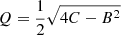 $$ Q=\frac{1}{2}\sqrt{4C-{B}^2} $$