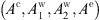 $ \left({A}^{\mathrm{c}},{A}_1^{\mathrm{w}},{A}_2^{\mathrm{w}},{A}^{\mathrm{e}}\right)$
