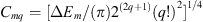 $$ {C}_{{mq}}=[\Delta {E}_m/(\pi ){2}^{(2q+1)}(q!{)}^2{]}^{1/4} $$