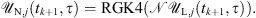 $$ {\mathcal{U}}_{\mathrm{N},j}({t}_{k+1},\tau )=\mathrm{RGK}4(\mathcal{N}{\mathcal{U}}_{\mathrm{L},j}({t}_{k+1},\tau )). $$