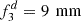 $ {f}_3^d=9\enspace \mathrm{mm}$