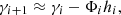$$ {\gamma }_{i+1}\approx {\gamma }_i-{\mathrm{\Phi }}_i{h}_i, $$