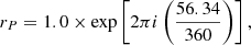 $$ {r}_P=1.0\times \mathrm{exp}\left[2{\pi i}\left(\frac{56.34}{360}\right)\right], $$