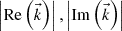 $ \left|\mathrm{Re}\left(\vec{k}\right)\right|,\left|\mathrm{Im}\left(\vec{k}\right)\right|$