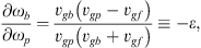 $$ \frac{\partial {\omega }_b}{\partial {\omega }_p}=\frac{{v}_{{gb}}\left({v}_{{gp}}-{v}_{{gf}}\right)}{{v}_{{gp}}\left({v}_{{gb}}+{v}_{{gf}}\right)}\equiv -\epsilon, $$