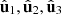 $ {\hat{\mathbf{u}}}_1,{\hat{\mathbf{u}}}_2,{\hat{\mathbf{u}}}_3$