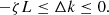 $$ -{\zeta L}\le \Delta k\le 0. $$