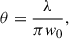 $$ \theta =\frac{\lambda }{\pi {w}_0}, $$