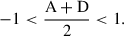 $$ -1<\frac{\mathrm{A}+\mathrm{D}}{2}<1. $$