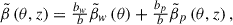 Mathematical equation: $$ \begin{array}{c}\tilde {\beta }\left(\theta,z\right)=\frac{{b}_w}{b}{\tilde {\beta }}_w\left(\theta \right)+\frac{{b}_p}{b}{\tilde {\beta }}_p\left(\theta,z\right),\end{array} $$