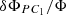 Mathematical equation: $$ \delta {\Phi}_{P{C}_1}/\Phi $$