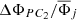 Mathematical equation: $$ \Delta {\Phi}_{P{C}_2}/{\overline{\Phi}}_j $$