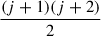 Mathematical equation: $ \frac{(j+1)(j+2)}{2}$