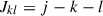 Mathematical equation: $ {J}_{{kl}}=j-k-l$