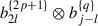 Mathematical equation: $ {b}_{2l}^{\{2p+1\}}\otimes {b}_{j-l}^{\{q\}}$