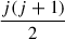 Mathematical equation: $ \frac{j(j+1)}{2}$