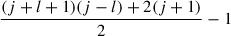 Mathematical equation: $ \frac{(j+l+1)(j-l)+2(j+1)}{2}-1$