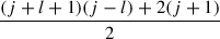 Mathematical equation: $ \frac{(j+l+1)(j-l)+2(j+1)}{2}$