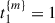 Mathematical equation: $ {t}_1^{\{m\}}=1$