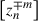 Mathematical equation: $ \left[{z}_n^{\mp m}\right]$