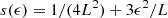 Mathematical equation: $ s(\epsilon )=1/(4{L}^2)+3{\epsilon }^2/L$