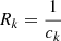 Mathematical equation: $ {R}_k=\frac{1}{{c}_k}$