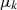 Mathematical equation: $ {\mu }_k\enspace $