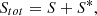Mathematical equation: $$ {S}_{{tot}}=S+{S}^{\mathrm{*}}, $$