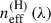 Mathematical equation: $$ {n}_{\mathrm{eff}}^{\left(\mathrm{H}\right)}\left(\lambda \right) $$