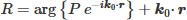 Mathematical equation: $$ R=\arg \kern0em \left\{P\ {e}^{-i{\boldsymbol{k}}_0\cdotp \boldsymbol{r}}\right\}+{\boldsymbol{k}}_0\cdotp \boldsymbol{r} $$