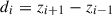 Mathematical equation: $$ {d}_i={z}_{i+1}-{z}_{i-1} $$